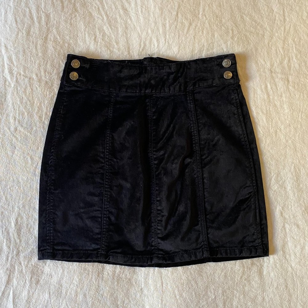 Free People Velvet Miniskirt